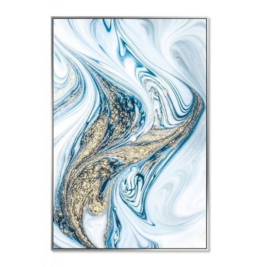 Acrylic Framed Pictures Aqua Marble Effect (Set Of Three)_2